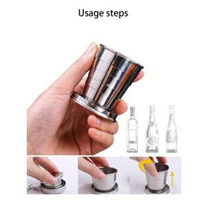 لیوان تاشوی استیل 80 میلی لیتر