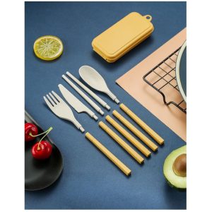 ست قاشق و چنگال و چاپستیک گیاهی