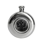 قمقمه استیل کتابی دایره ای وسط شیشه 5OZ