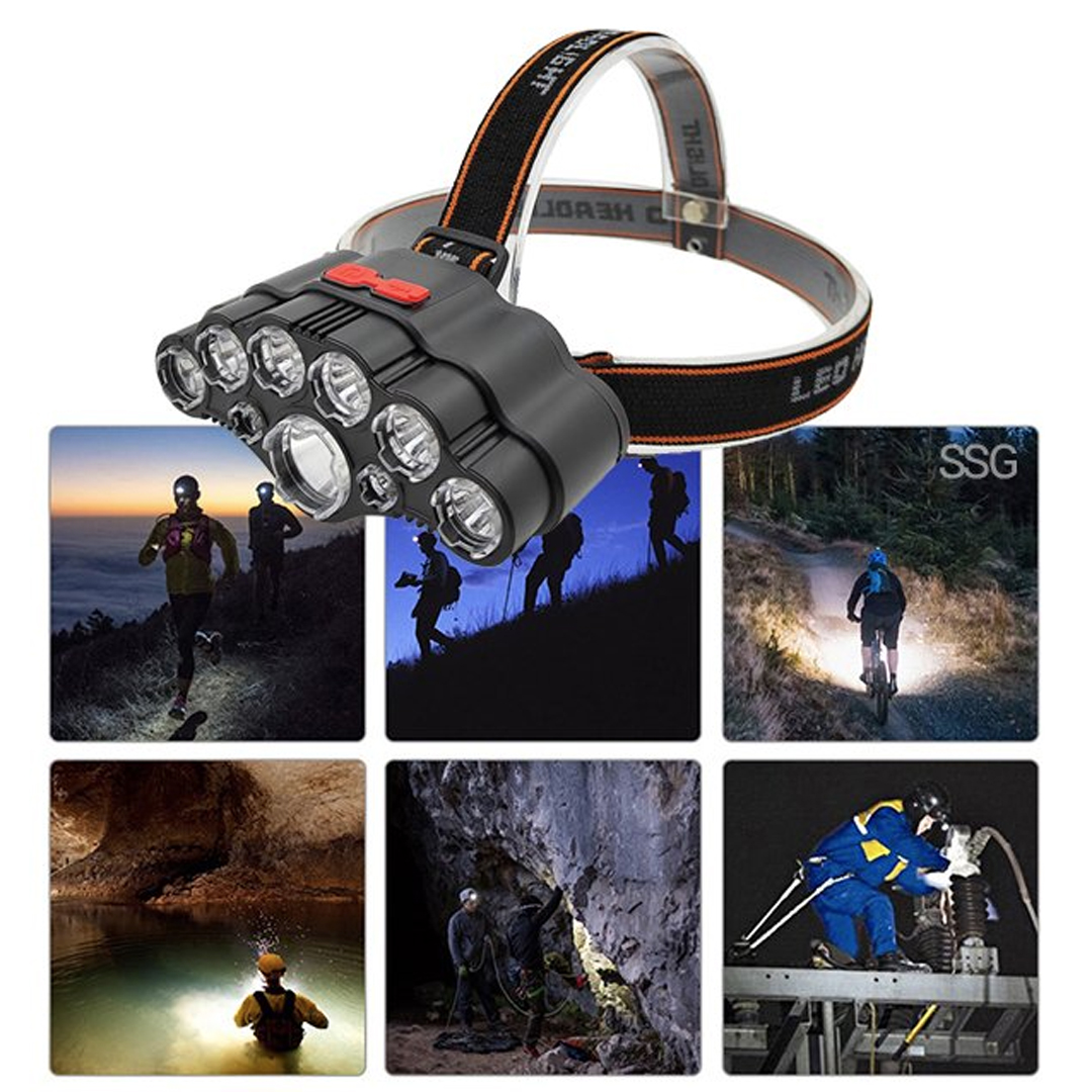 چراغ پیشانی شارژی 9 لامپ t09