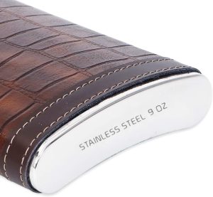 قمقمه استیل رویه چرمی 9OZ