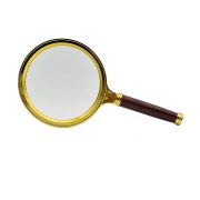 ذره بین دسته دار طلایی 90mm